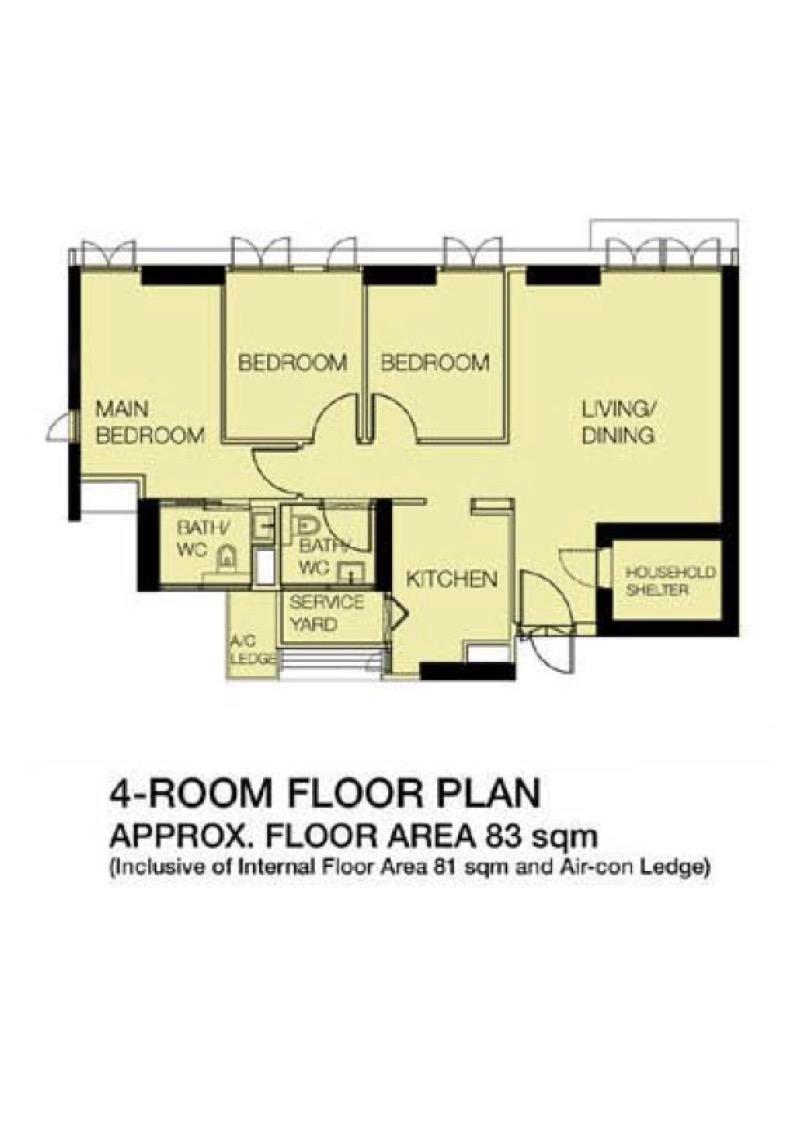 91 Dawson Road HDB Apartment For Sale, $1,200,000, 3 Bed 2 Bath 893 sqft $1,344.00 psf