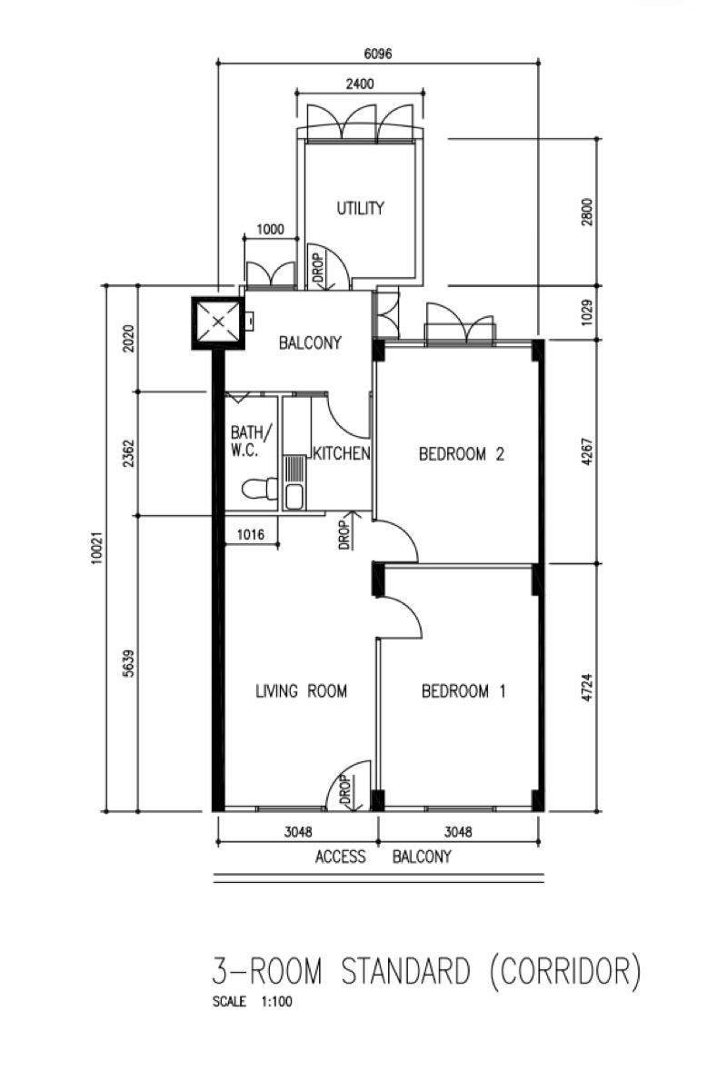 107 Jalan Bukit Merah HDB Apartment For Sale, $368,000, 3 Bed 1 Bath 678 sqft $543.00 psf
