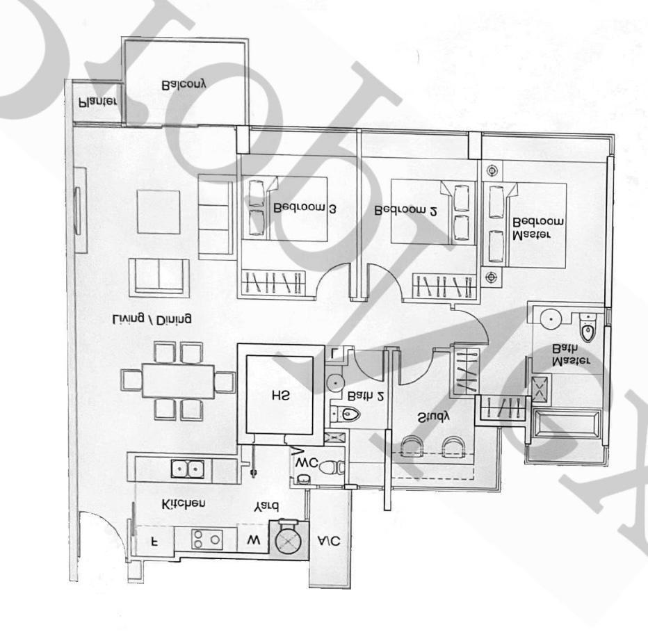 Casa Merah Condominium For Sale, $2,380,000, 3 Bed 3 Bath 1,335 sqft $1,783.00 psf