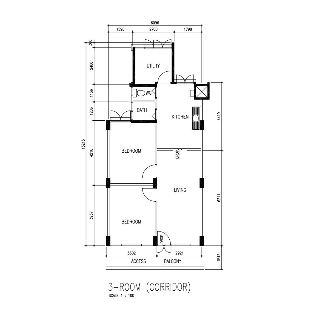 10 Haig Road HDB Apartment For Sale, $410,000, 2 Bed 1 Bath 700 sqft $586.00 psf