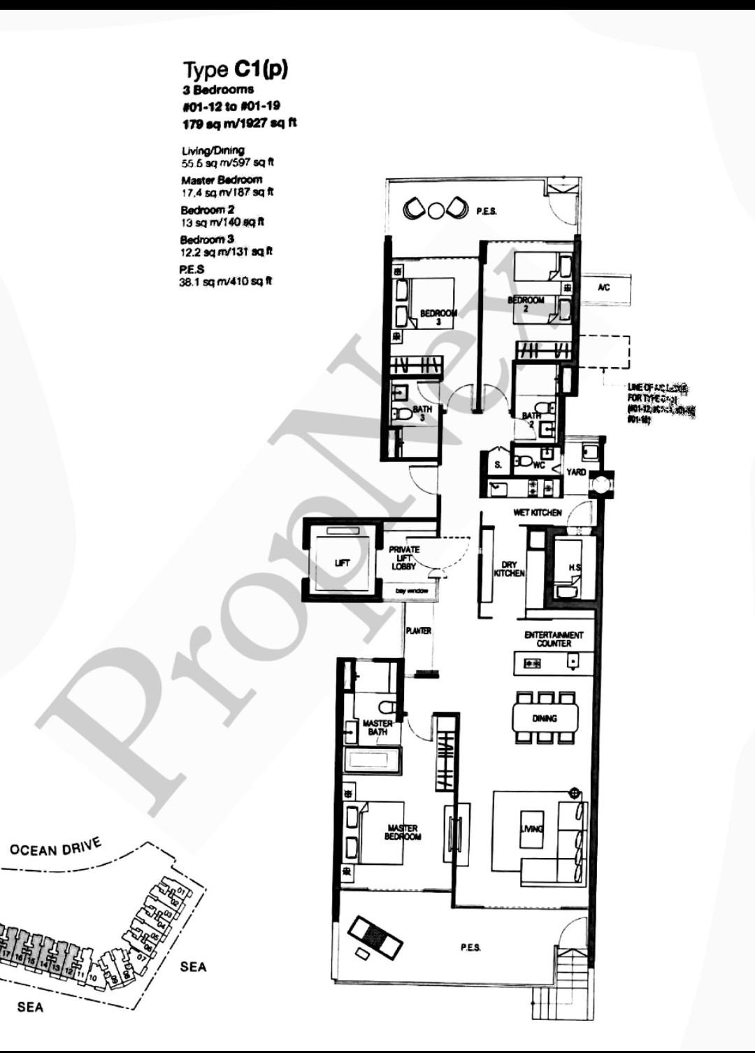 The Azure Condominium For Sale, $2,980,000, 3 Bed 4 Bath 1,927 sqft $1,546.00 psf