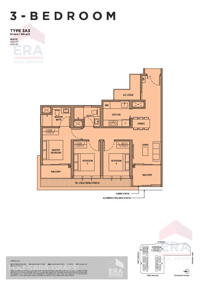 3 Bed 2 Bath at Dairy Farm Residences