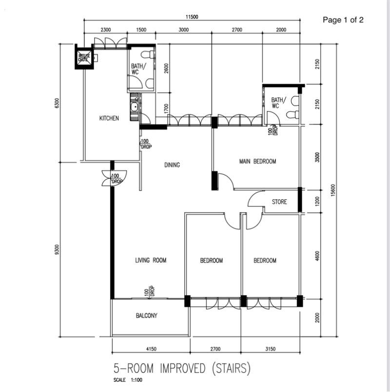 229 Tampines Street 23 HDB Apartment For Sale, $770,000, 3 Bed 2 Bath 1,302 sqft $591.00 psf