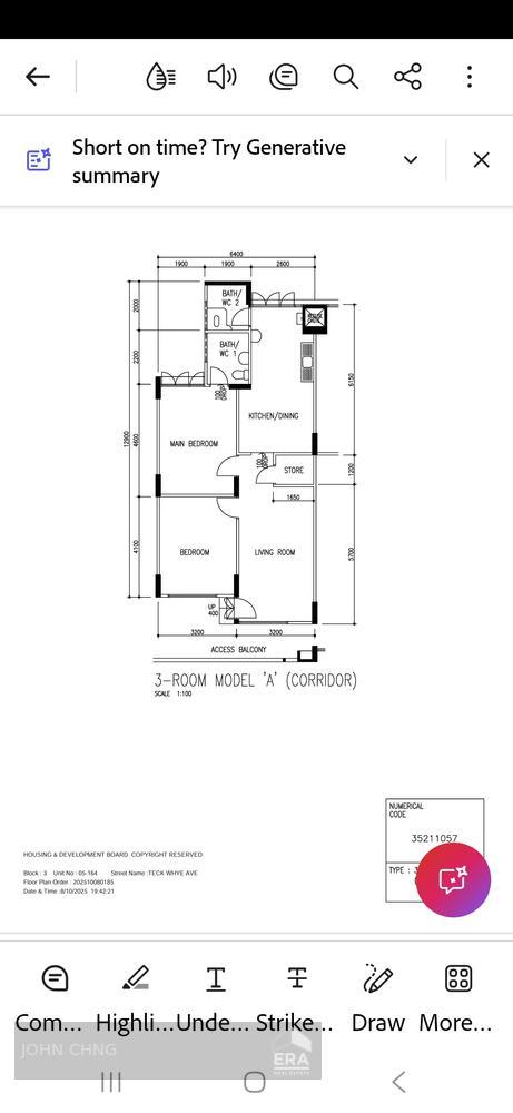 Prop-GPT: HDB - 2 room: D23 Choa Chu Kang 3 Teck Whye Avenue