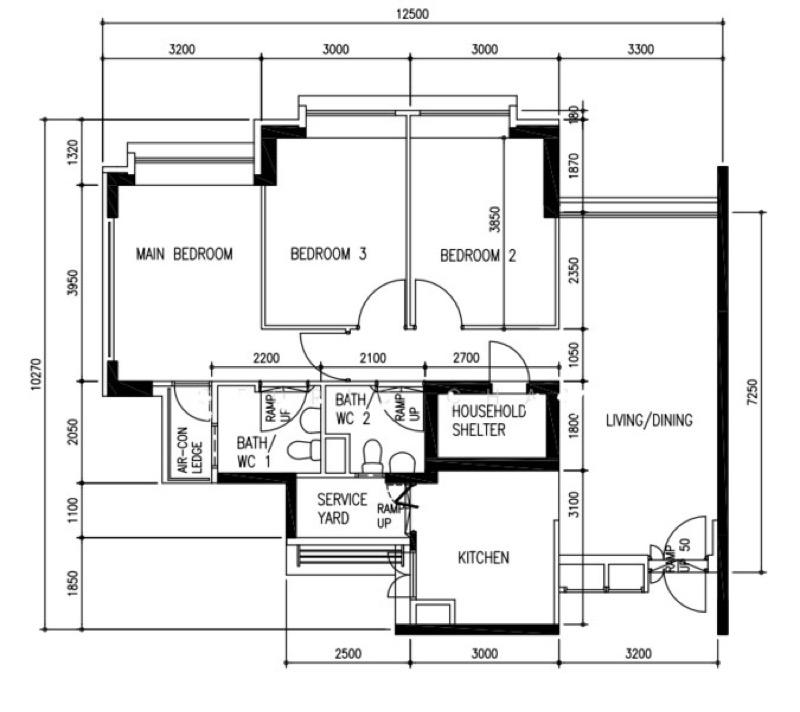 2D Sri Geylang Serai HDB Apartment For Sale, $899,999, 3 Bed 2 Bath 1,022 sqft $881.00 psf