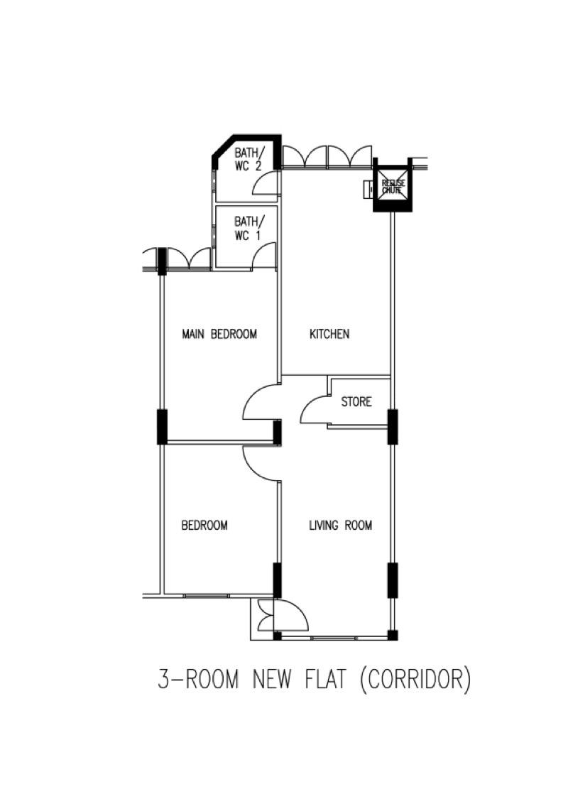 206 Jurong East Street 21 HDB Apartment For Sale, $430,000, 2 Bed 2 Bath 721 sqft $596.00 psf