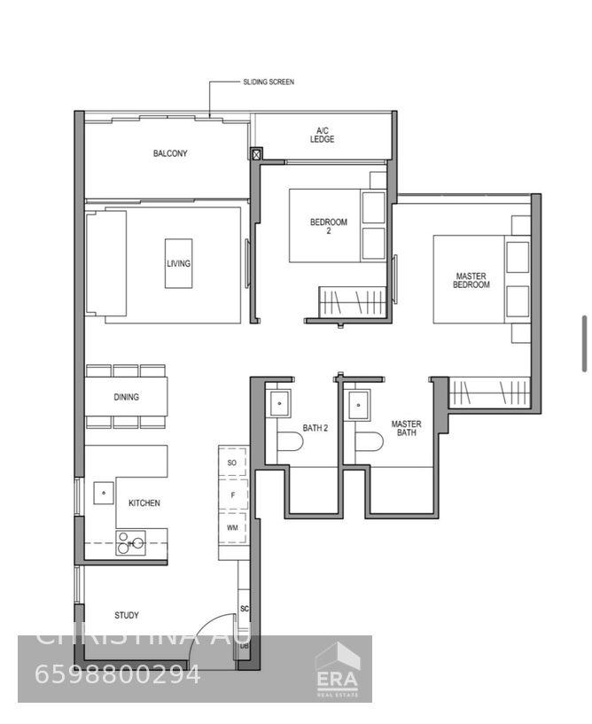 Beautiful Poolview 2 Bedroom Plus Study