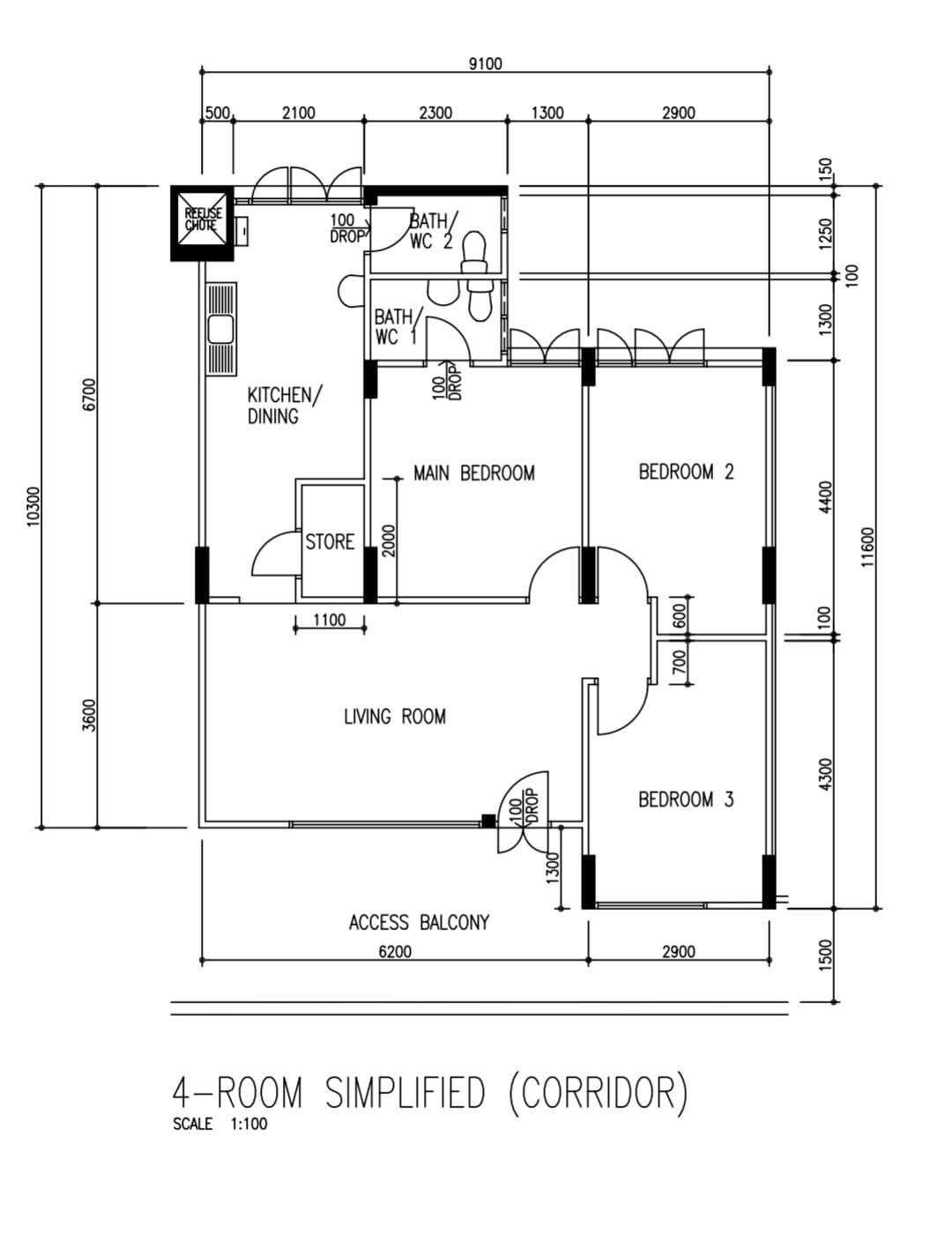 453 Tampines Street 42 HDB Apartment For Sale, $570,000, 3 Bed 2 Bath 904 sqft $631.00 psf