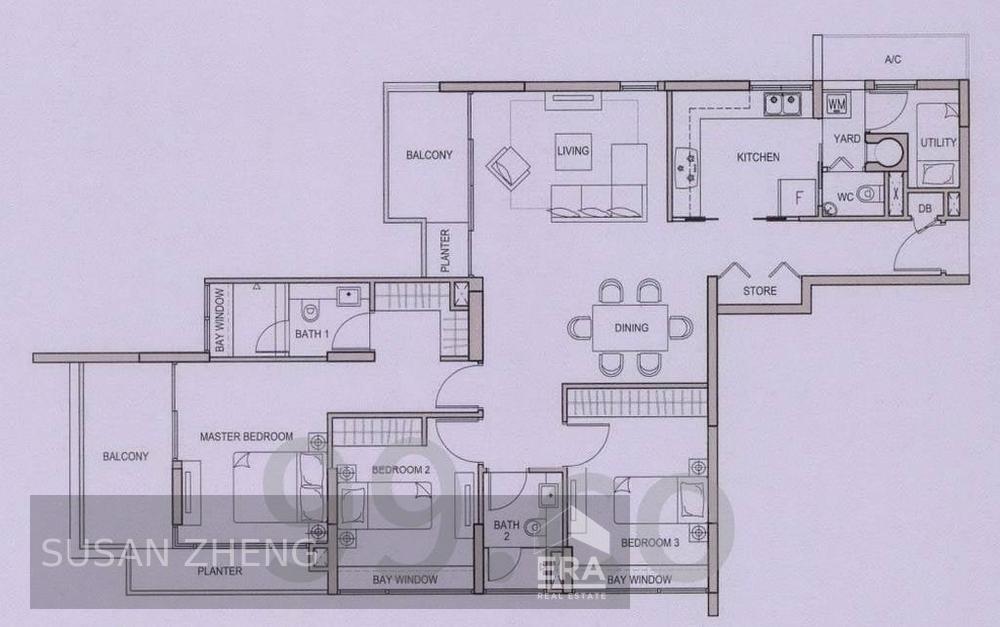 Prime City Living With Sea View. Huge Living Room and 3 Bedrooms.