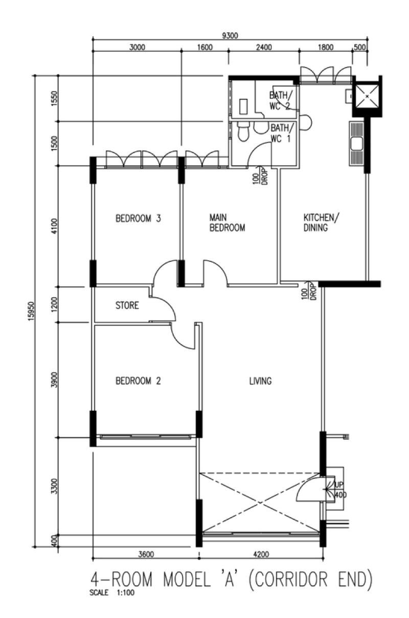 105 Tampines Street 11 HDB Apartment For Sale, $670,000, 3 Bed 2 Bath 1,119 sqft $599.00 psf