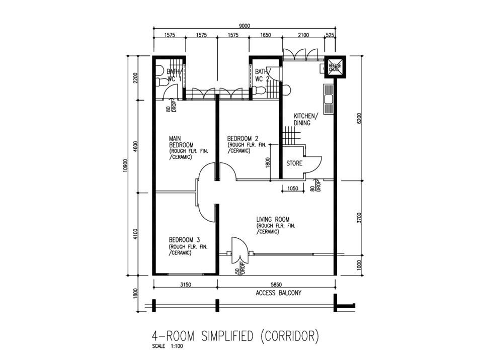 234 Serangoon Avenue 3 HDB Apartment For Sale, $768,000, 3 Bed 2 Bath 904 sqft $850.00 psf