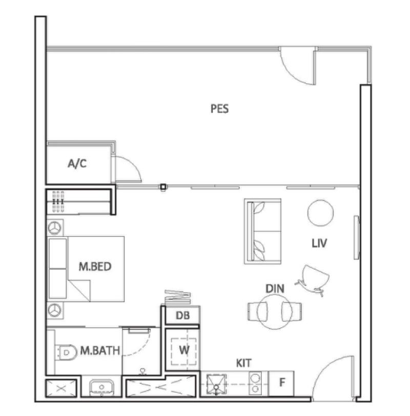 Fulcrum Condominium For Sale, $1,400,000, 1 Bed 1 Bath 635 sqft $2,205.00 psf