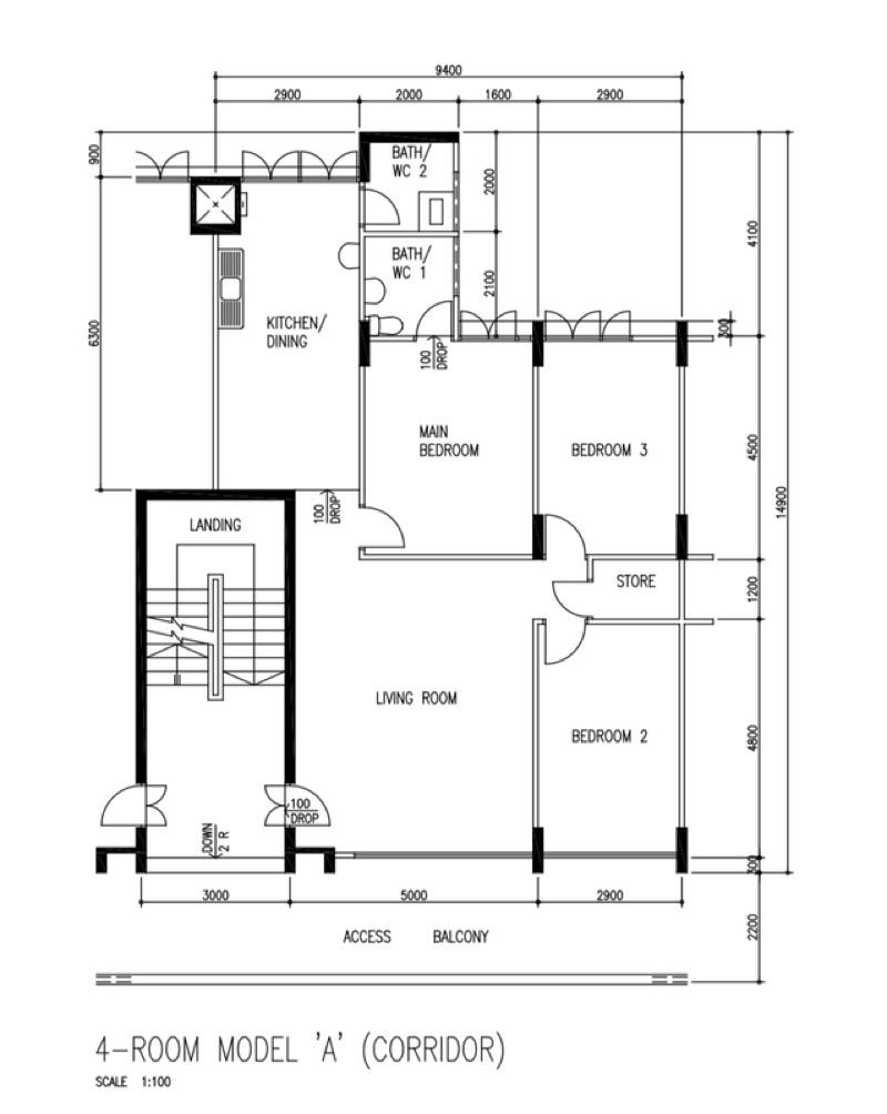 911 Tampines Street 91 HDB Apartment For Sale, $680,000, 3 Bed 2 Bath 1,119 sqft $608.00 psf