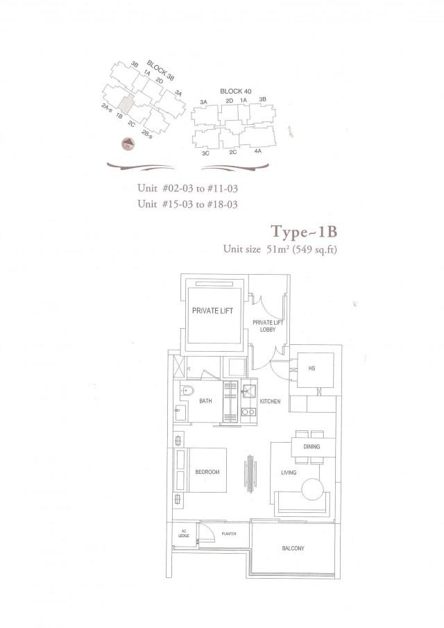 The Laurels @ Cairnhill Road Condominium For Sale, $1,600,000, 1 Bed 1 Bath 549 sqft $2,914.00 psf
