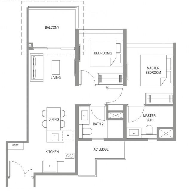 Verdale Condominium For Sale, $1,450,000, 2 Bed 2 Bath 732 sqft $1,981.00 psf