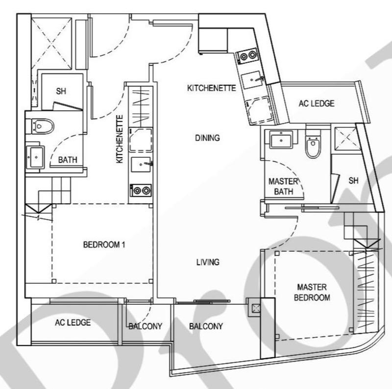 City Gate Apartment For Sale, $1,620,000, 2 Bed 2 Bath 678 sqft $2,389.00 psf