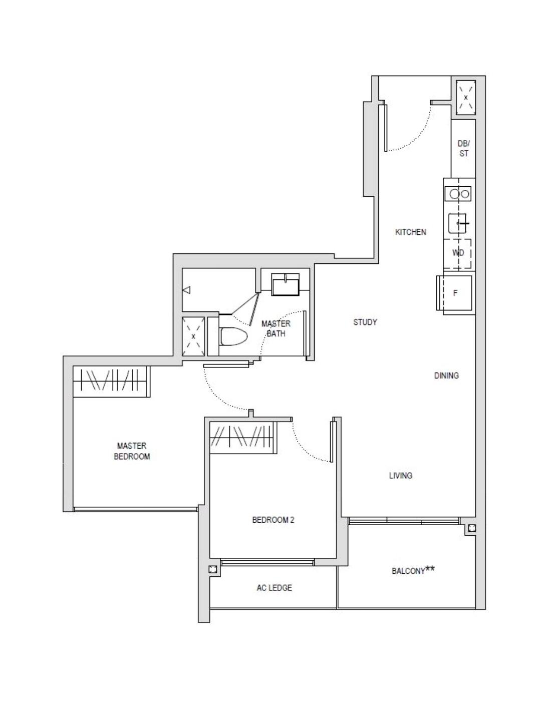 Affinity At Serangoon Condominium For Sale, $1,200,000, 2 Bed 1 Bath 624 sqft $1,923.00 psf