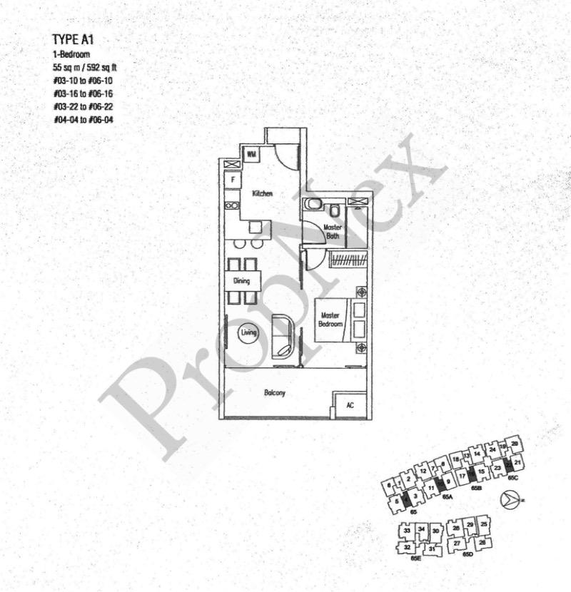 WaterScape @ Cavenagh Apartment For Sale, $1,328,000, 1 Bed 1 Bath 592 sqft $2,243.00 psf