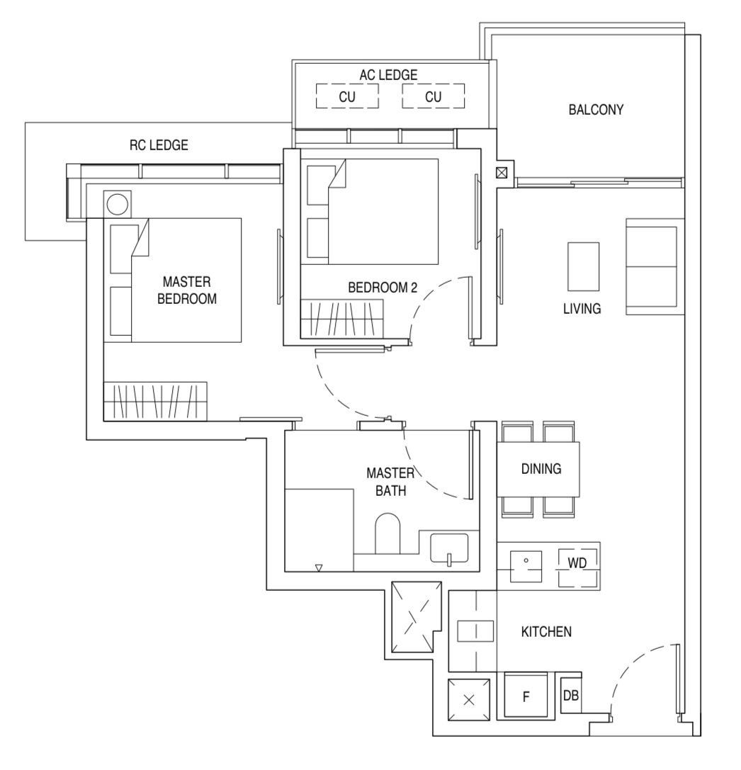 One Bernam Condominium For Sale, $2,200,000, 2 Bed 1 Bath 700 sqft $3,143.00 psf