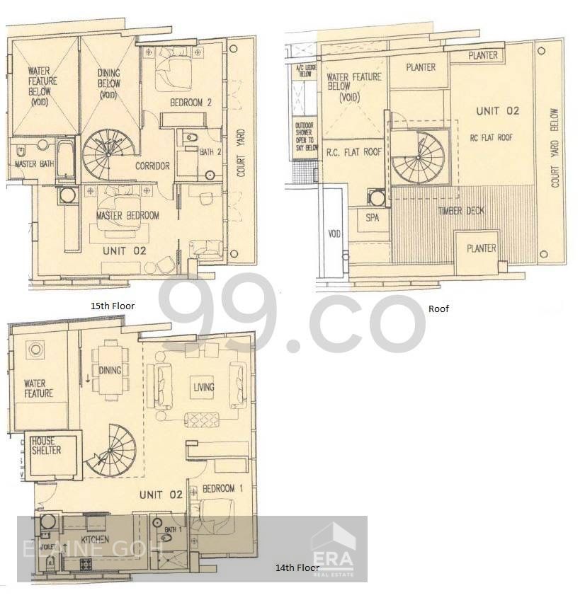 Freehold 3 Room Penthouse Triplex Balcony & Roof 1 Km River Valley Pri