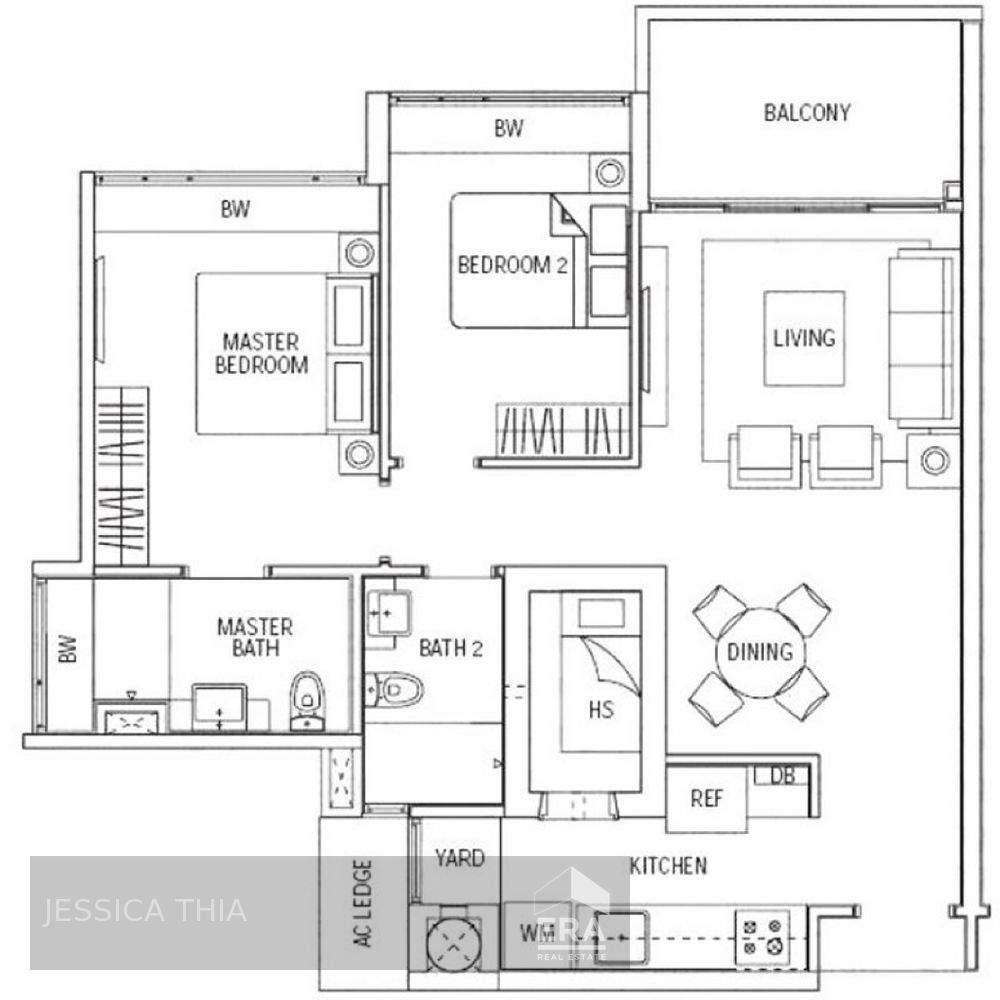 Waterfront Waves, Generous 2 Rms, Balcony, 1 Household Shelter, Mrt