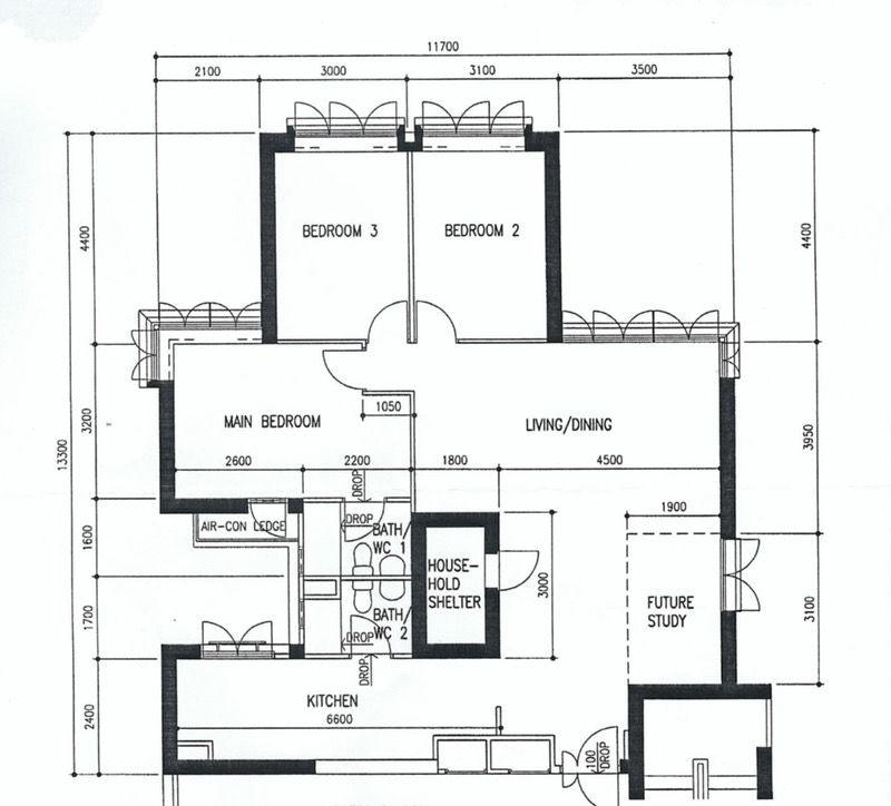 91 Tanglin Halt Road HDB Apartment For Sale, $1,430,000, 4 Bed 2 Bath 1,184 sqft $1,208.00 psf