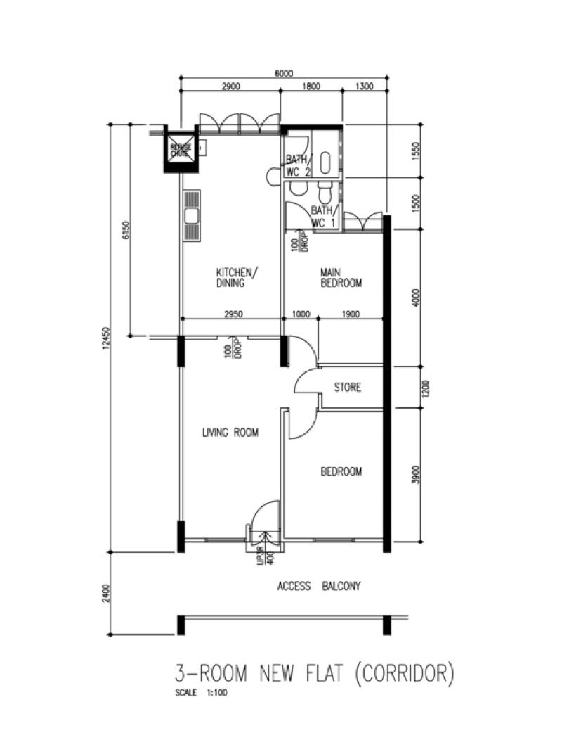 205 Bedok North Street 1 HDB Apartment For Sale, $530,000, 2 Bed 2 Bath 731 sqft $725.00 psf