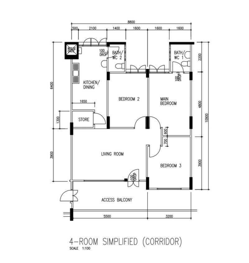 246 Serangoon Avenue 3 HDB Apartment For Sale, $748,000, 3 Bed 2 Bath 904 sqft $827.00 psf