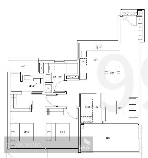 Spacious 2 Beds Plus Study Room for Sale; Connected to Paragon