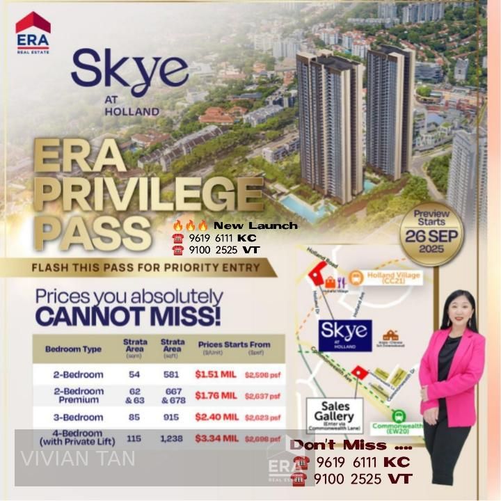 Skye at Holland Min Walk Mrt With 1bedrrom to 5bedeoom