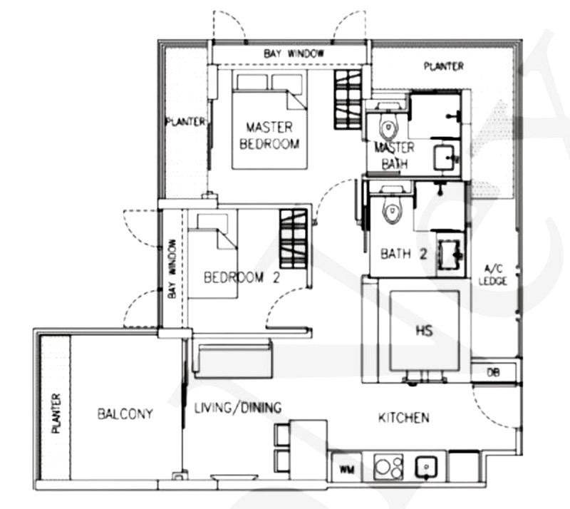 Liberte Condominium For Rent, $4,000, 2 Bed 2 Bath 764 sqft $5.24 psf