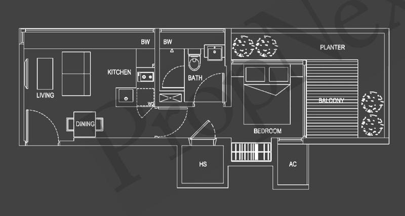 Condominium for Rent, Devonshire Residences Condominium For Rent, $3,700, 1 Bed 1 Bath 506 sqft $7.31 psf, SGD 3,700 | Freehold