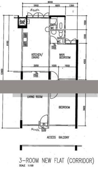 122 Ang Mo Kio Avenue 3 HDB Apartment Room Rental, $850, 1 Bed 1 Bath 150 sqft $5.67 psf