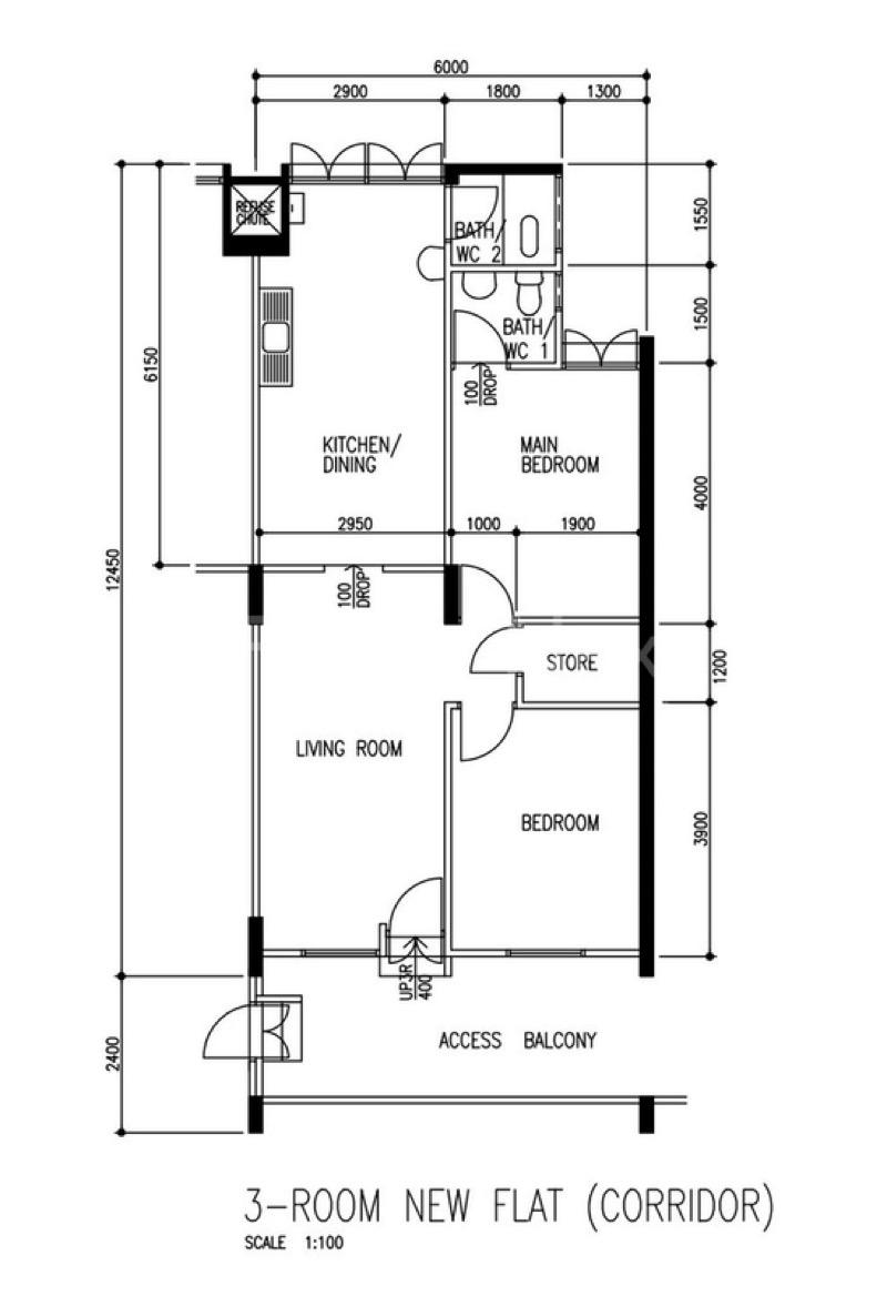 HDB Apartment for Rent, 703 Yishun Avenue 5 HDB Apartment For Rent, $2,800, 2 Bed 2 Bath 721 sqft $3.88 psf, SGD 2,800