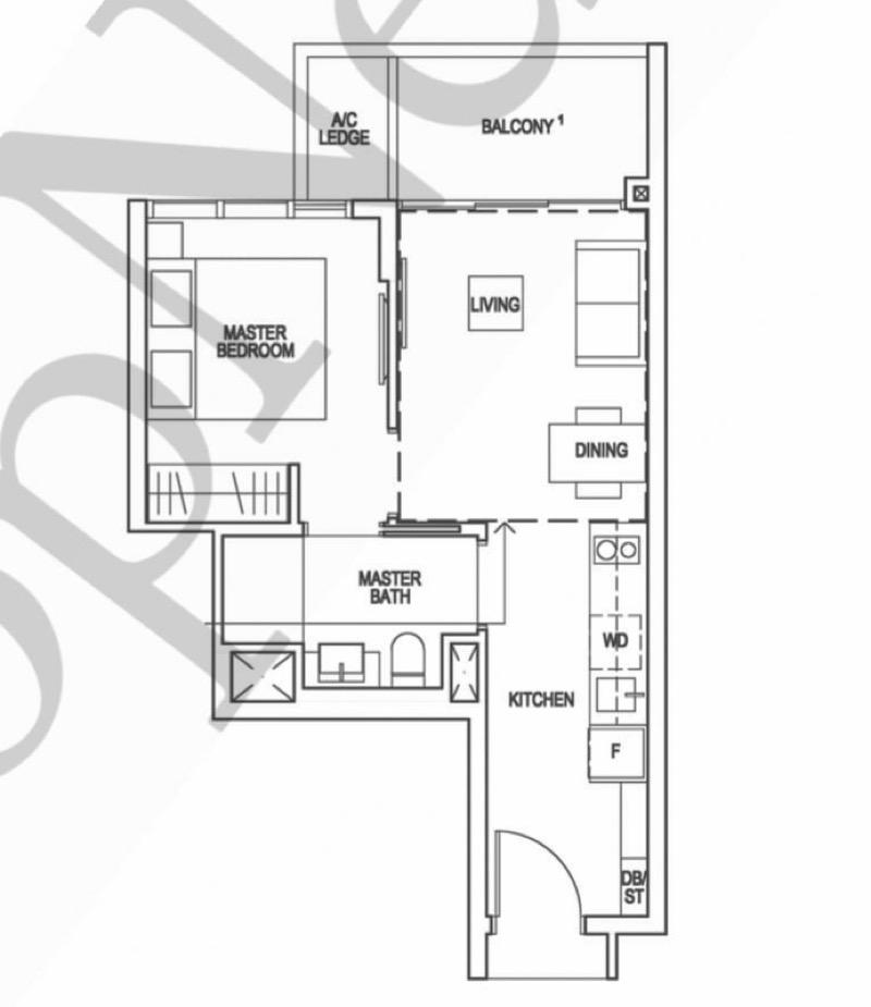 Riverfront Residences Condominium For Rent, $2,999, 1 Bed 1 Bath 463 sqft $6.48 psf