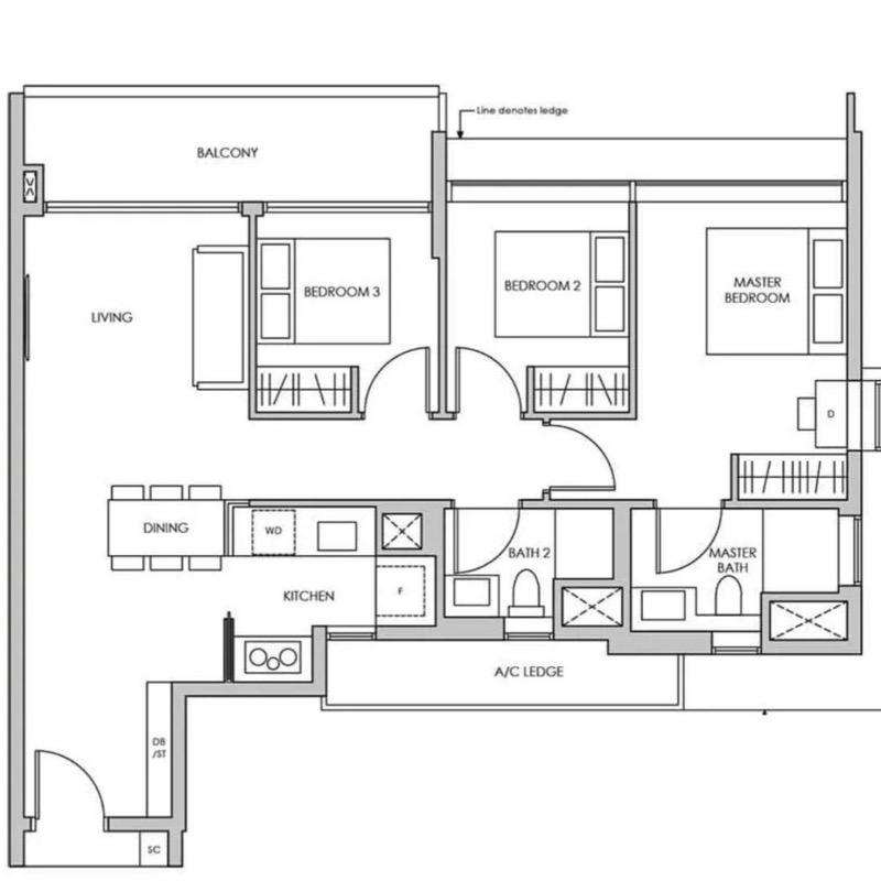 Condominium for Rent, Pasir Ris 8 Condominium For Rent, $6,000, 3 Bed 2 Bath 1,066 sqft $5.63 psf, SGD 6,000 | 99-year Leasehold