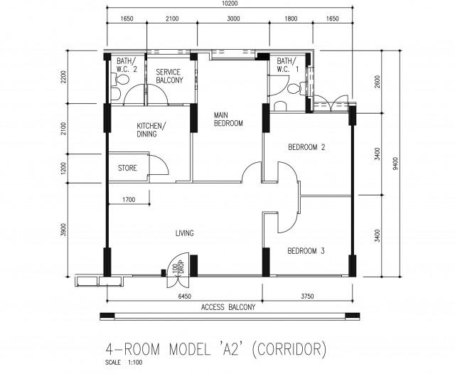 743 Woodlands Circle HDB Apartment For Rent, $3,200, 3 Bed 2 Bath 969 sqft $3.30 psf