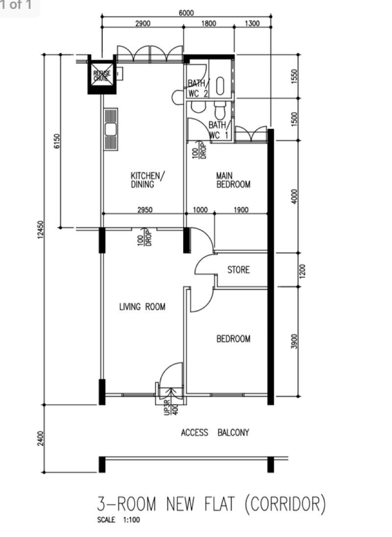 513 Ang Mo Kio Avenue 8 HDB Apartment For Rent, $3,000, 3 Bed 2 Bath 721 sqft $4.16 psf