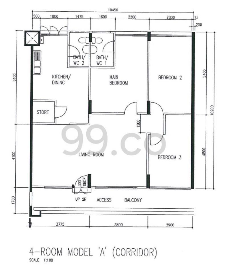 HDB Apartment for Rent, 141 Petir Road HDB Apartment Room Rental, $1,000, 1 Bed 1 Bath 1,119 sqft $0.89 psf, SGD 1,000 | 99-year Leasehold