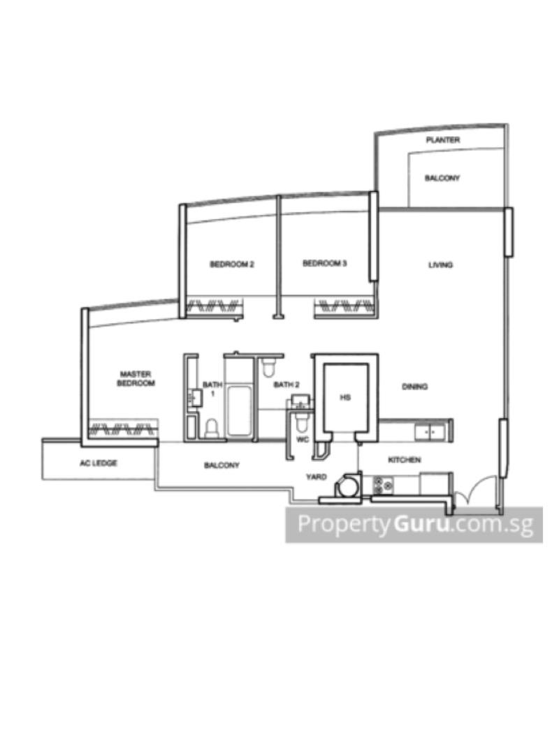 The Lincoln Residences Condominium For Rent, $7,300, 3 Bed 2 Bath 1,281 sqft $5.70 psf
