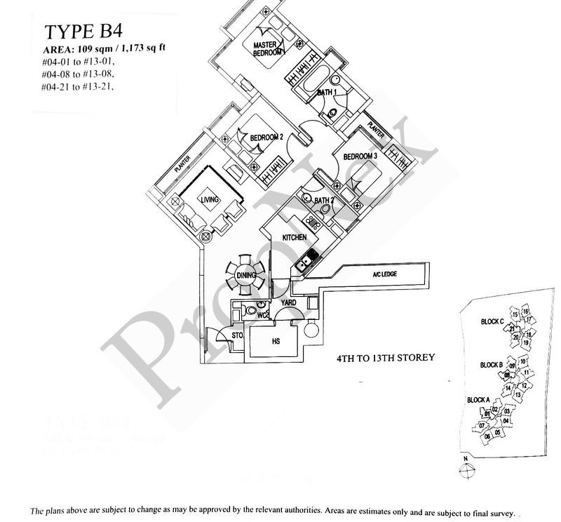 Tanamera Crest Condominium For Rent, $4,700, 3 Bed 2 Bath 1,173 sqft $4.01 psf