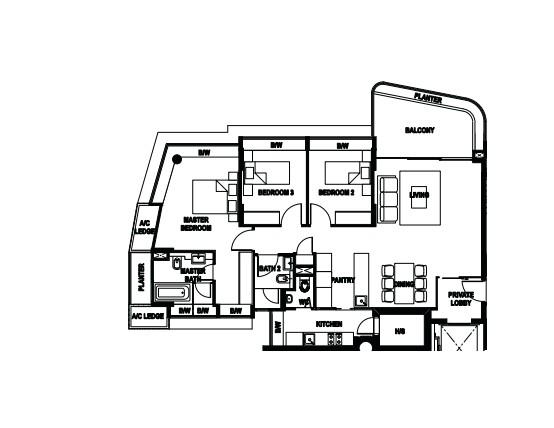 Lush on Holland Hill Condominium For Rent, $7,200, 3 Bed 3 Bath 1,507 sqft $4.78 psf