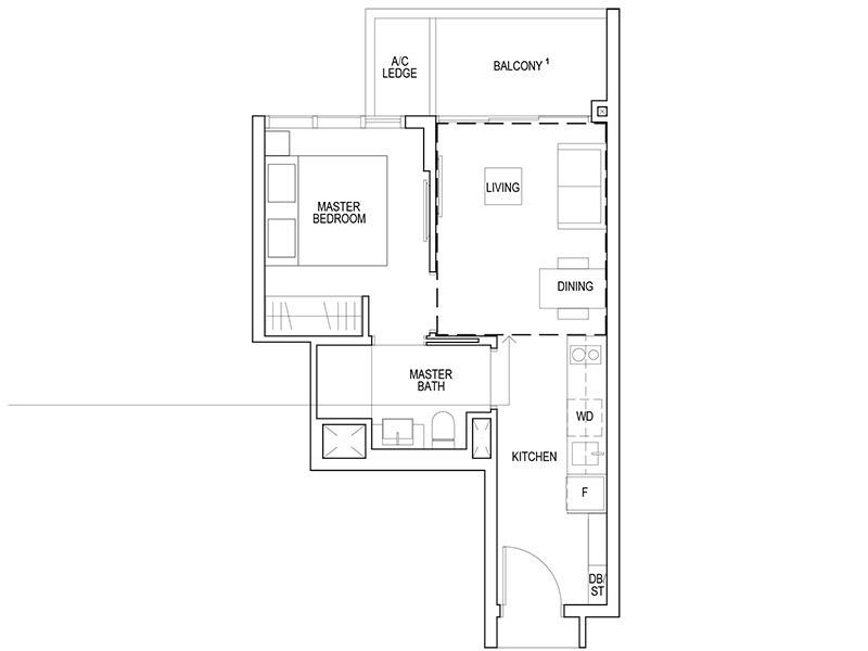 Riverfront Residences Condominium For Rent, $2,900, 1 Bed 1 Bath 581 sqft $4.99 psf