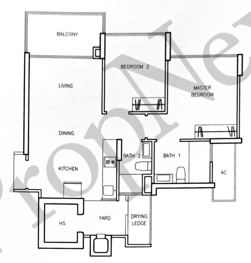 Waterview Condominium For Rent, $4,000, 2 Bed 2 Bath 786 sqft $5.09 psf