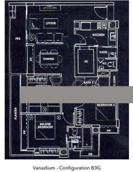 Vanadium Apartment For Rent, $3,999, 2 Bed 3 Bath 990 sqft $4.04 psf