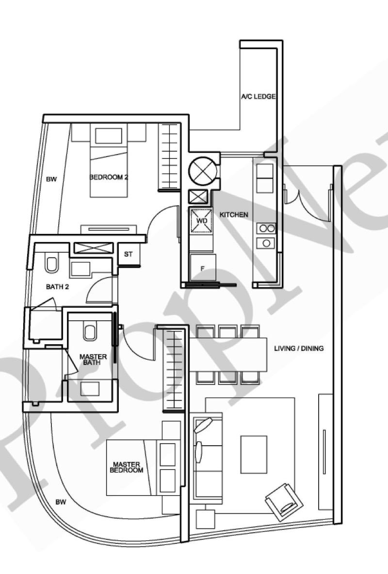 76 Shenton Apartment For Rent, $6,750, 2 Bed 2 Bath 969 sqft $6.97 psf