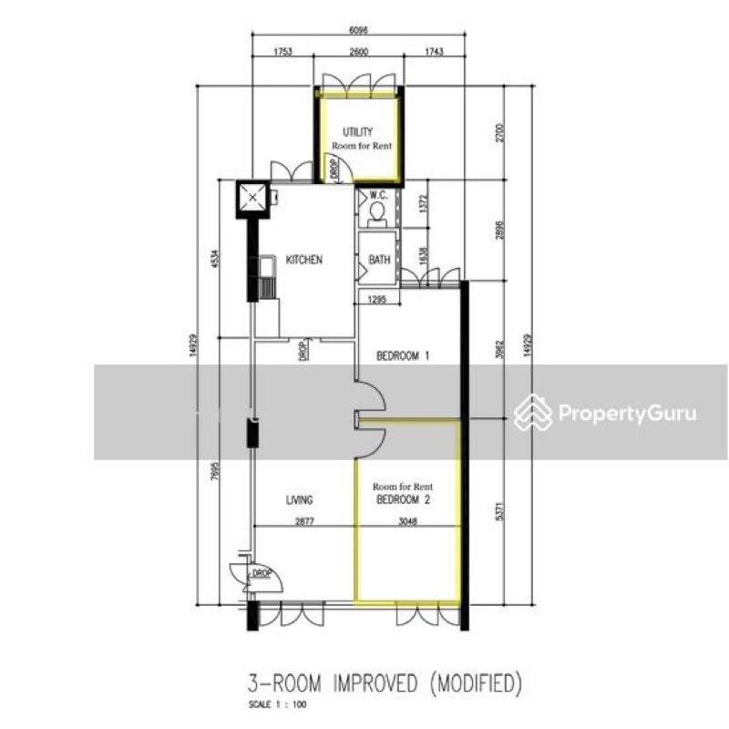 2 Holland Avenue HDB Apartment Room Rental, $1,400, 1 Bed 1 Bath 64 sqft $21.88 psf