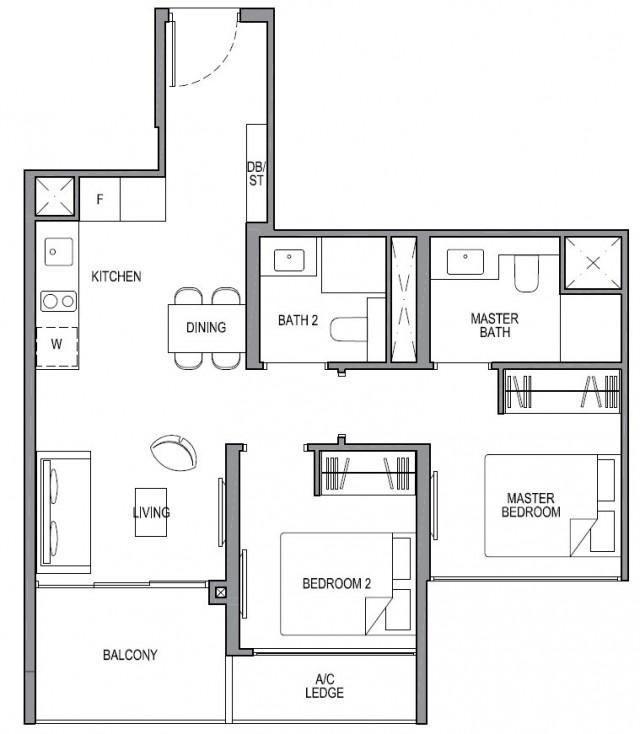 Park Colonial Condominium For Rent, $4,600, 2 Bed 2 Bath 678 sqft $6.78 psf