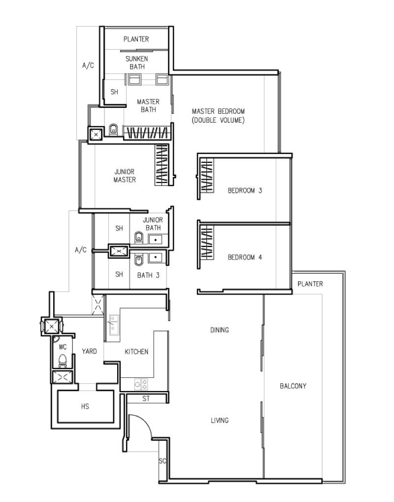 The Trizon Condominium For Rent, $11,500, 4 Bed 4 Bath 2,153 sqft $5.34 psf