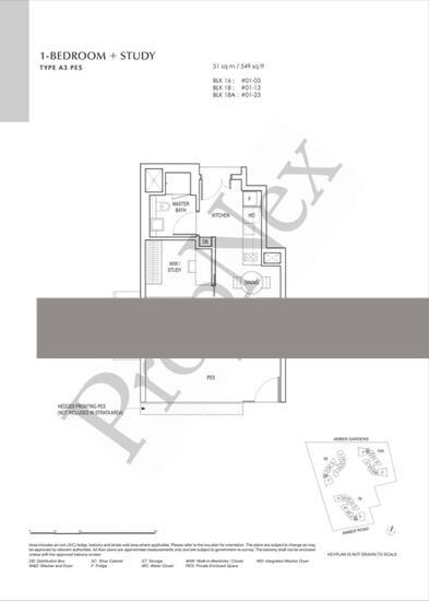 Amber Park Condominium For Rent, $3,700, 1 Bed 1 Bath 549 sqft $6.74 psf